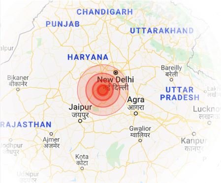 earthquake in delhi