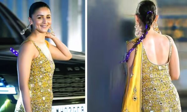 Alia Bhatt Stuns in Punjabi-Style Ensemble at Aadar Jain and Alekha Advani’s Mehendi Ceremony