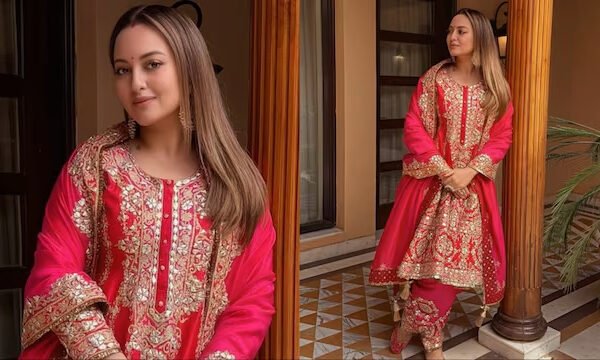 Sonakshi Sinha's Stunning Pink Suit Is the Greatest Fashion Icon