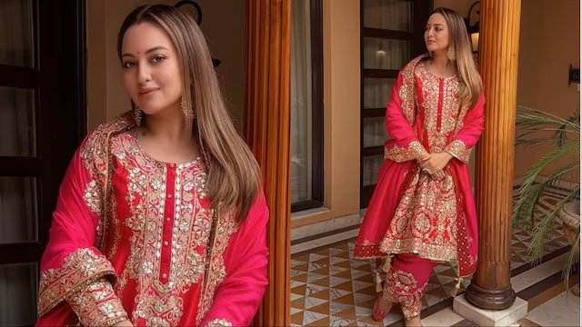 Sonakshi Sinha's Stunning Pink Suit Is the Greatest Fashion Icon