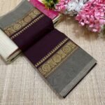 80's Count Chettinad Cotton Saree Without Blouse(Maroon Colour)