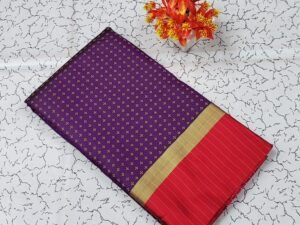 Home Arani Silk With Blouse(Purple Colour)