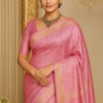 Nita Ambani Inspired Banarasi Tissue Saree (Pink Colour)