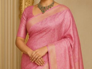 Home Nita Ambani Inspired Banarasi Tissue Saree (Pink Colour)