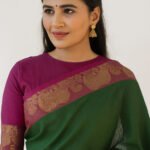 80's Count Chettinad Cotton Saree Without Blouse(Green Colour)