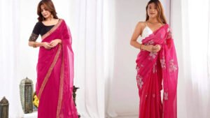 5 Designs of Contrasting Blouses to Wear With Pink Sarees During the Festive Season