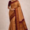 120's Count Mayuri Small Border Cotton Saree With Blouse(Biscut Clour)