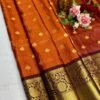 Semi Kanchi Silk Saree(Orange Colour)