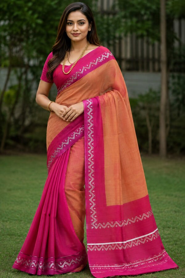 Chettinad Cotton Saree Without Blouse (Yellow)