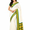Kerala Cotton Saree with Green Colour Border