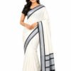Kerala Cotton Saree with Silver Colour Border