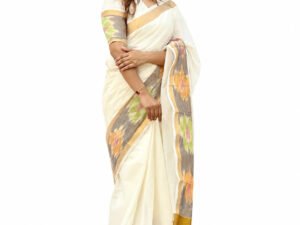 Pochampally Border Kerala Cotton Saree