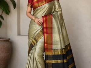 Home Party Wear Semi Kanchivaram Silk Sarees