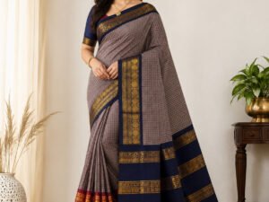 Home Ganga Jamuna Chettinad Kanchi Cotton Saree with Running Blouse
