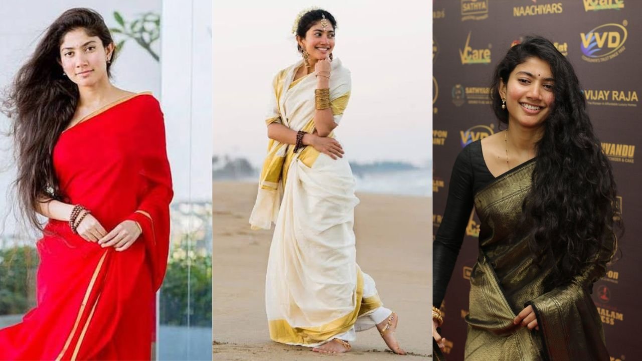 Discover 6 Sai Pallavi-inspired saree designs for Summer 2026, including Kerala Kasavu, Kota Doria, Tussar Silk, Organza Tissue Silk, Hand-Block Printed, and Red Chiffon sarees for elegant ethnic style.