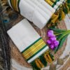 Kerala Cotton Saree with Green Colour Border