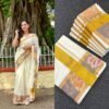 Pochampally Border Kerala Cotton Saree