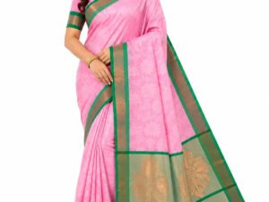 3D Embossed Karizma Silk Saree(Light Pink Colour)