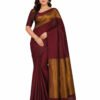 Nayanthara Inspired Khadi Saree with Blouse (Brown Colour)