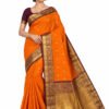 Banarasi Semi Katan Semi Silk Saree with Brocade Blouse (Orange Colour)