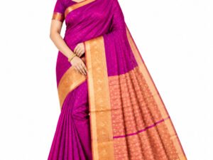 3D Embossed Karizma Silk Saree(Pink Colour)