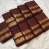 Korvai Chettinad Cotton Rettapet Border Saree with Blouse (Coffee Brown Colour)