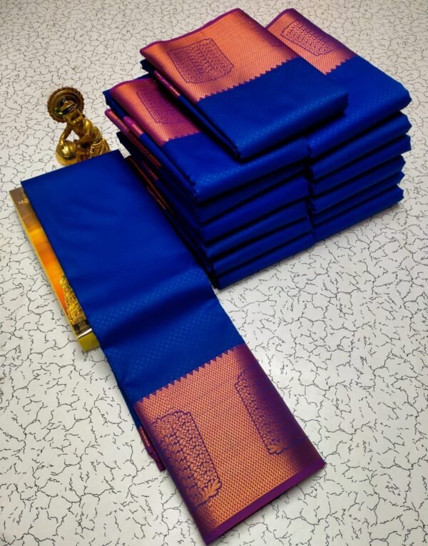 3D Embossed Karizma Silk Saree(Blue Colour)